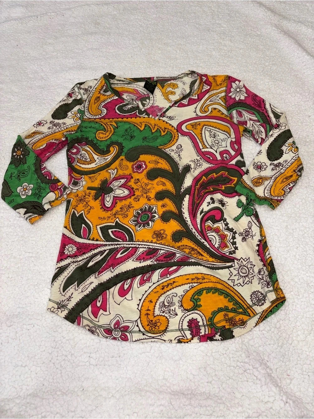 Lucky Brand Multicolor Paisley Vintage Suitable for Framing Y2K Blouse XS